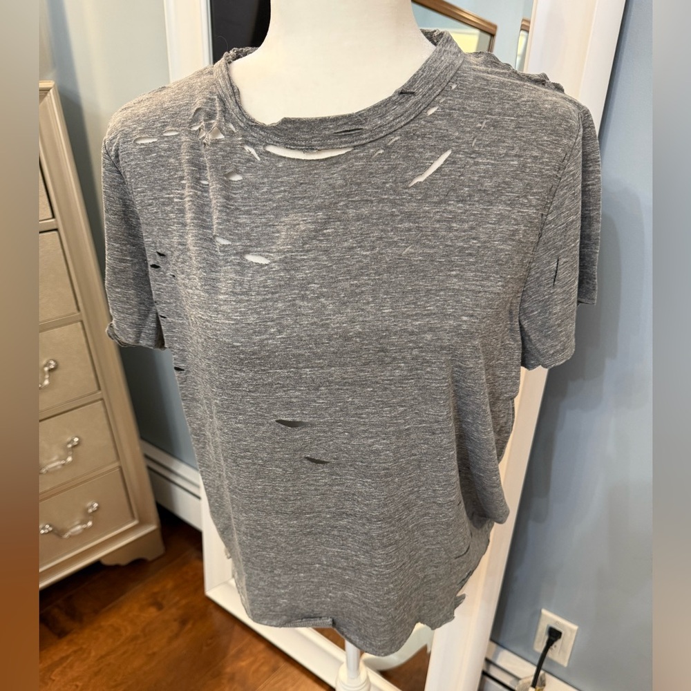 AMIRI Distressed Gray T-Shirt